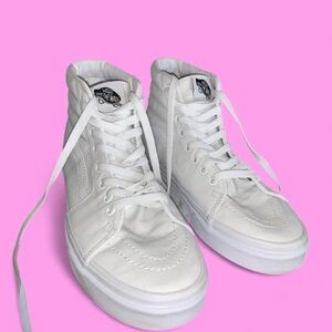 Vans White High-Top Canvas Sneakers